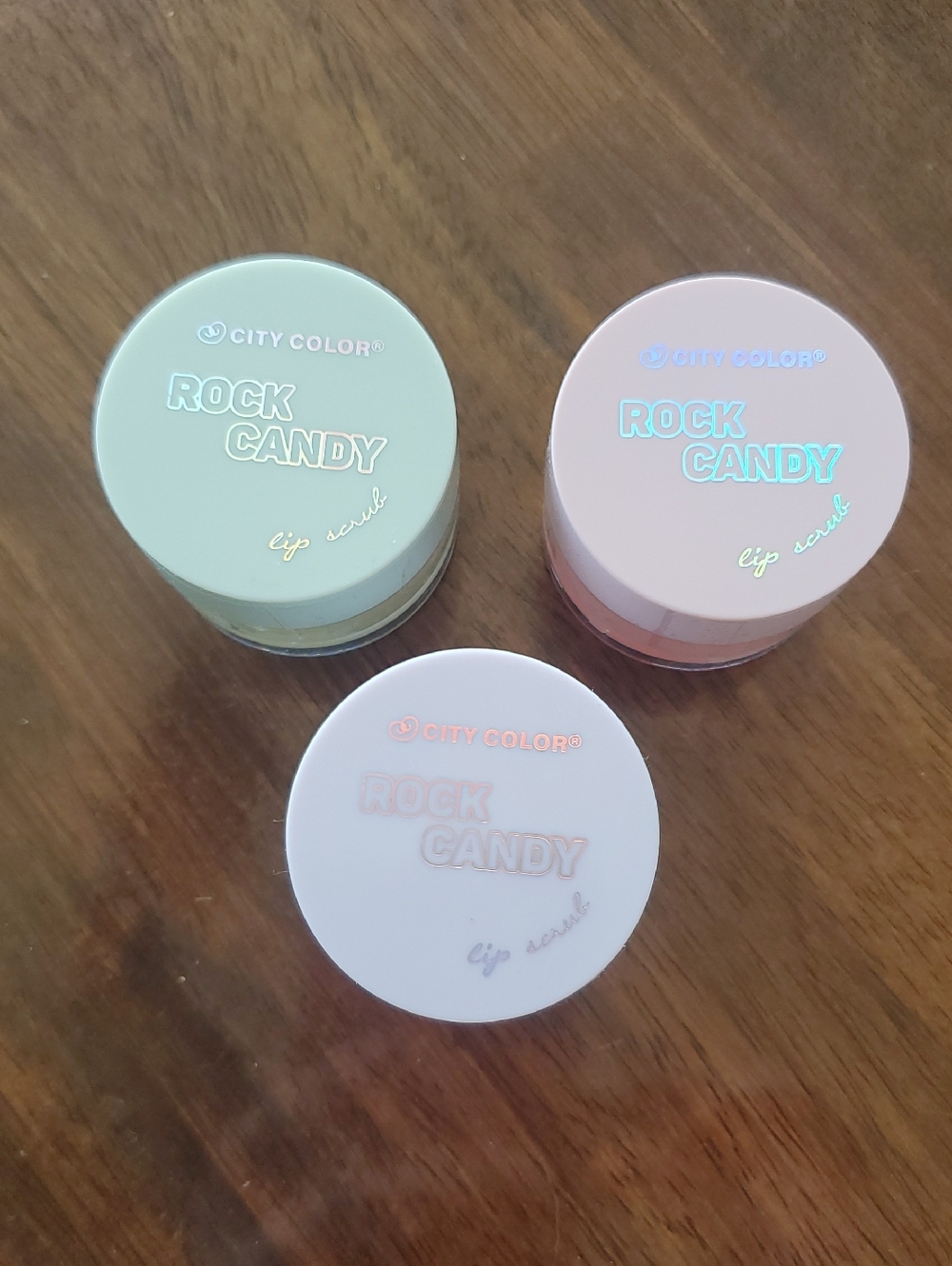 City Color Rock Candy Lip Scrub Trio - Green Apple, Strawberry, And Grape